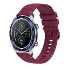 For Honor Magic Watch Wavy Dotted Stitched 22mm Silicone Watch Band(Wine Red) - 1