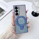 For Samsung Galaxy Z Fold6 Gradient Glitter Plating Magsafe Phone Case(Blue) - 1