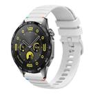 For Huawei Watch GT 4 46mm Wavy Dotted Stitched 22mm Silicone Watch Band(White) - 1