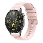 For Huawei Watch GT 4 46mm Wavy Dotted Stitched 22mm Silicone Watch Band(Rose Pink) - 1