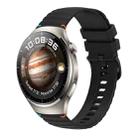 For Huawei Watch 4 Pro Wavy Dotted Stitched 22mm Silicone Watch Band(Black) - 1