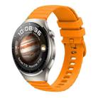 For Huawei Watch 4 Pro Wavy Dotted Stitched 22mm Silicone Watch Band(Amber Yellow) - 1