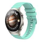 For Huawei Watch 4 Pro Wavy Dotted Stitched 22mm Silicone Watch Band(Teal Green) - 1