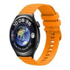 For Huawei Watch 4 Wavy Dotted Stitched 22mm Silicone Watch Band(Amber Yellow) - 1