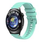 For Huawei Watch 4 Wavy Dotted Stitched 22mm Silicone Watch Band(Teal Green) - 1