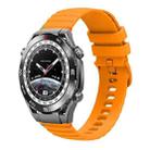 For Huawei Watch Ultimate Wavy Dotted Stitched 22mm Silicone Watch Band(Amber Yellow) - 1