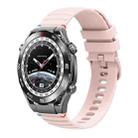 For Huawei Watch Ultimate Wavy Dotted Stitched 22mm Silicone Watch Band(Rose Pink) - 1