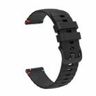 For Huawei Watch Buds Wavy Dotted Stitched 22mm Silicone Watch Band(Black) - 3