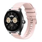 For Huawei Watch Buds Wavy Dotted Stitched 22mm Silicone Watch Band(Rose Pink) - 1