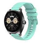 For Huawei Watch Buds Wavy Dotted Stitched 22mm Silicone Watch Band(Teal Green) - 1