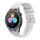 For Huawei Watch GT 3 SE Wavy Dotted Stitched 22mm Silicone Watch Band(White) - 1