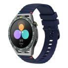 For Huawei Watch GT 3 SE Wavy Dotted Stitched 22mm Silicone Watch Band(Navy Blue) - 1