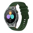 For Huawei Watch GT 3 SE Wavy Dotted Stitched 22mm Silicone Watch Band(Army Green) - 1