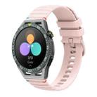 For Huawei Watch GT 3 SE Wavy Dotted Stitched 22mm Silicone Watch Band(Rose Pink) - 1