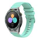 For Huawei Watch GT 3 SE Wavy Dotted Stitched 22mm Silicone Watch Band(Teal Green) - 1