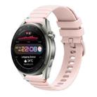 For Huawei Watch 3 Pro New Wavy Dotted Stitched 22mm Silicone Watch Band(Rose Pink) - 1