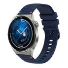 For Huawei Watch GT 3 Pro 46mm Wavy Dotted Stitched 22mm Silicone Watch Band(Navy Blue) - 1