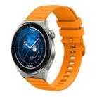 For Huawei Watch GT 3 Pro 46mm Wavy Dotted Stitched 22mm Silicone Watch Band(Amber Yellow) - 1