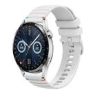 For Huawei Watch GT 3 46mm Wavy Dotted Stitched 22mm Silicone Watch Band(White) - 1