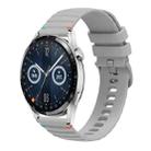 For Huawei Watch GT 3 46mm Wavy Dotted Stitched 22mm Silicone Watch Band(Gray) - 1
