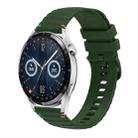 For Huawei Watch GT 3 46mm Wavy Dotted Stitched 22mm Silicone Watch Band(Army Green) - 1