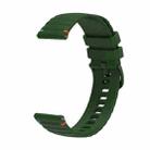 For Huawei Watch GT 3 46mm Wavy Dotted Stitched 22mm Silicone Watch Band(Army Green) - 2
