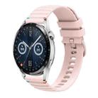 For Huawei Watch GT 3 46mm Wavy Dotted Stitched 22mm Silicone Watch Band(Rose Pink) - 1