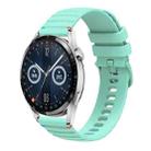 For Huawei Watch GT 3 46mm Wavy Dotted Stitched 22mm Silicone Watch Band(Teal Green) - 1