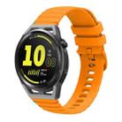 For Huawei Watch GT Runner Wavy Dotted Stitched 22mm Silicone Watch Band(Amber Yellow) - 1