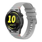 For Huawei Watch GT Runner Wavy Dotted Stitched 22mm Silicone Watch Band(Gray) - 1