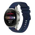 For Huawei Watch 3 Pro Wavy Dotted Stitched 22mm Silicone Watch Band(Navy Blue) - 1