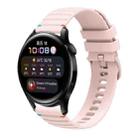 For Huawei Watch 3 Wavy Dotted Stitched 22mm Silicone Watch Band(Rose Pink) - 1