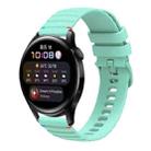 For Huawei Watch 3 Wavy Dotted Stitched 22mm Silicone Watch Band(Teal Green) - 1