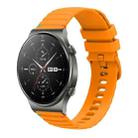 For Huawei Watch GT 2 Pro Wavy Dotted Stitched 22mm Silicone Watch Band(Amber Yellow) - 1