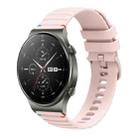 For Huawei Watch GT 2 Pro Wavy Dotted Stitched 22mm Silicone Watch Band(Rose Pink) - 1