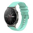 For Huawei Watch GT 2 Pro Wavy Dotted Stitched 22mm Silicone Watch Band(Teal Green) - 1