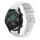 For Huawei Watch GT 2 46mm Wavy Dotted Stitched 22mm Silicone Watch Band(White) - 1