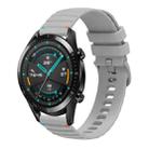 For Huawei Watch GT 2 46mm Wavy Dotted Stitched 22mm Silicone Watch Band(Gray) - 1