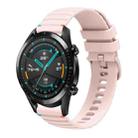 For Huawei Watch GT 2 46mm Wavy Dotted Stitched 22mm Silicone Watch Band(Rose Pink) - 1