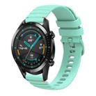 For Huawei Watch GT 2 46mm Wavy Dotted Stitched 22mm Silicone Watch Band(Teal Green) - 1