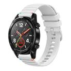 For Huawei Watch GT Wavy Dotted Stitched 22mm Silicone Watch Band(White) - 1