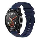 For Huawei Watch GT Wavy Dotted Stitched 22mm Silicone Watch Band(Navy Blue) - 1