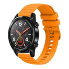 For Huawei Watch GT Wavy Dotted Stitched 22mm Silicone Watch Band(Amber Yellow) - 1