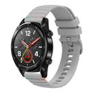 For Huawei Watch GT Wavy Dotted Stitched 22mm Silicone Watch Band(Gray) - 1