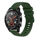 For Huawei Watch GT Wavy Dotted Stitched 22mm Silicone Watch Band(Army Green) - 1