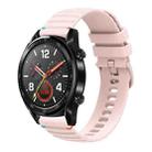 For Huawei Watch GT Wavy Dotted Stitched 22mm Silicone Watch Band(Rose Pink) - 1