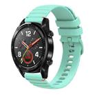 For Huawei Watch GT Wavy Dotted Stitched 22mm Silicone Watch Band(Teal Green) - 1