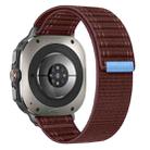 For Samsung Galaxy Watch Ultra 47mm Sea Wave Texture Nylon Hook and Loop Fastener Watch Band(Wine Red) - 1