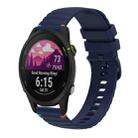 For Garmin Forerunner 255 Music Wavy Dotted Stitched 22mm Silicone Watch Band(Navy Blue) - 1