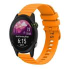 For Garmin Forerunner 255 Music Wavy Dotted Stitched 22mm Silicone Watch Band(Amber Yellow) - 1